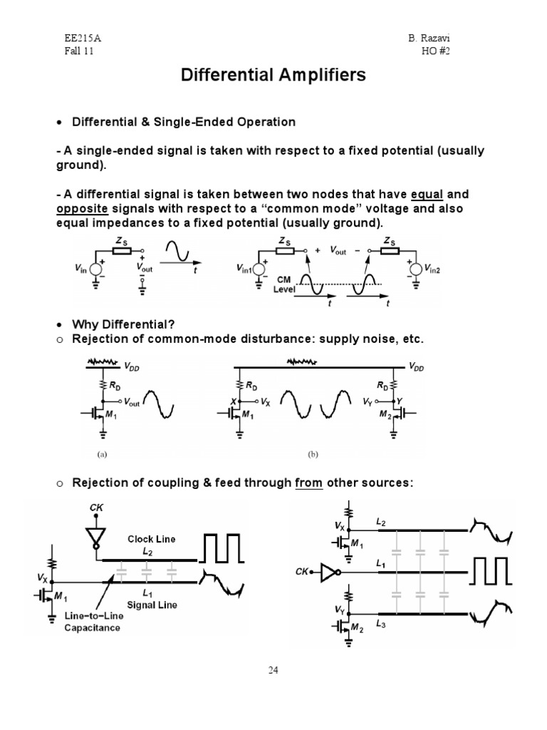 Diff Pairs - Behzad Razavi Lecture Notes | PDF | Field Effect ...