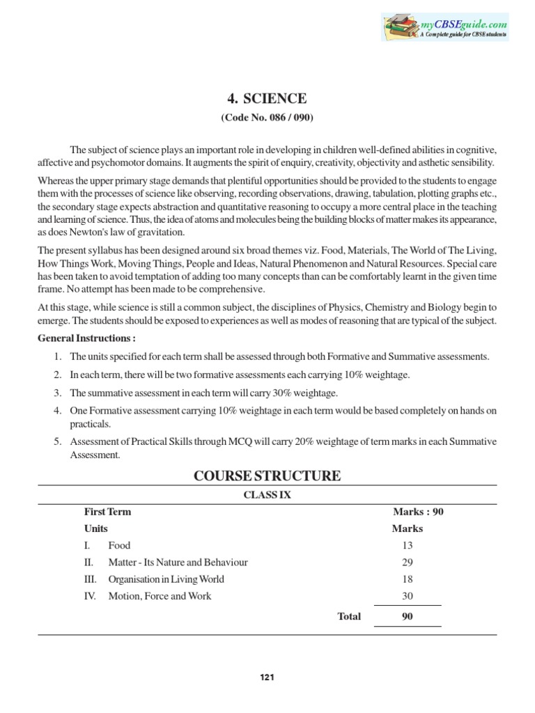 2013 Syllabus 09 Science | PDF | Cell (Biology) | Force