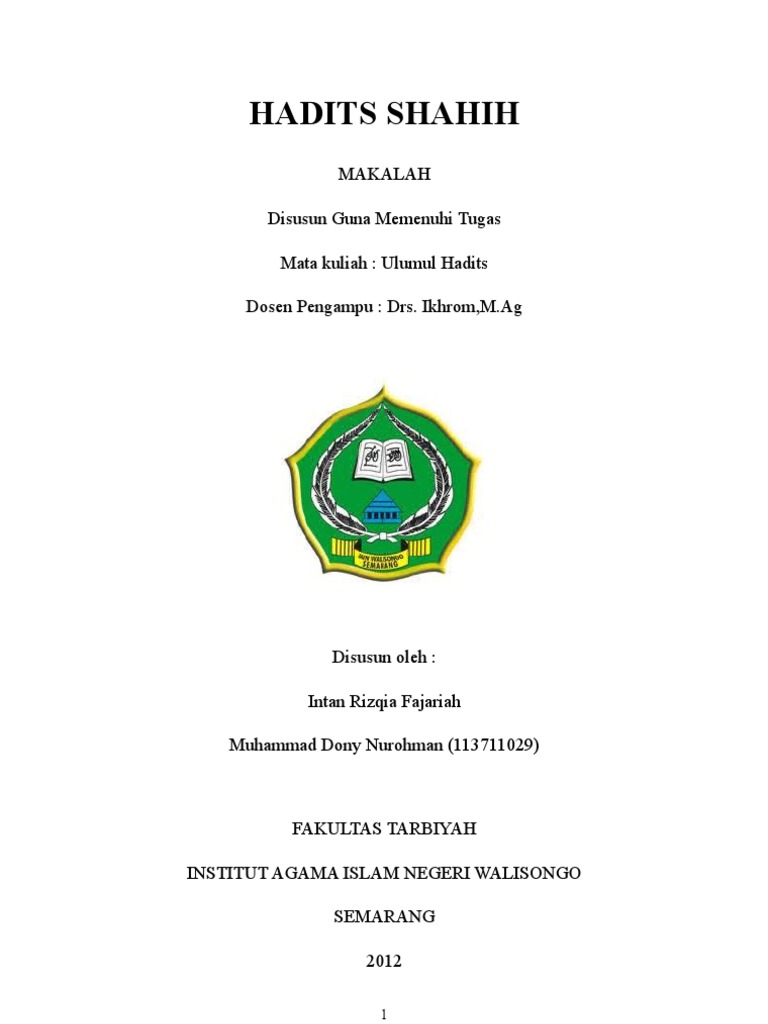 Hadits Shahih Hadits Shahih