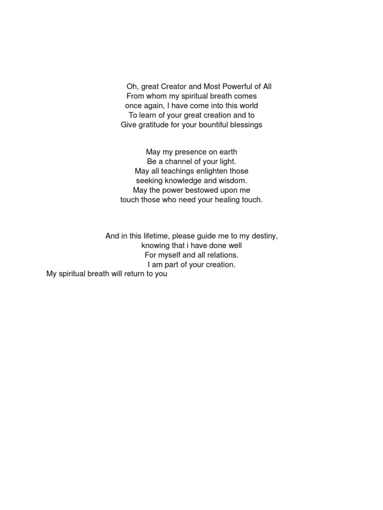 Spiritual Gratitude and Guidance Poem | PDF
