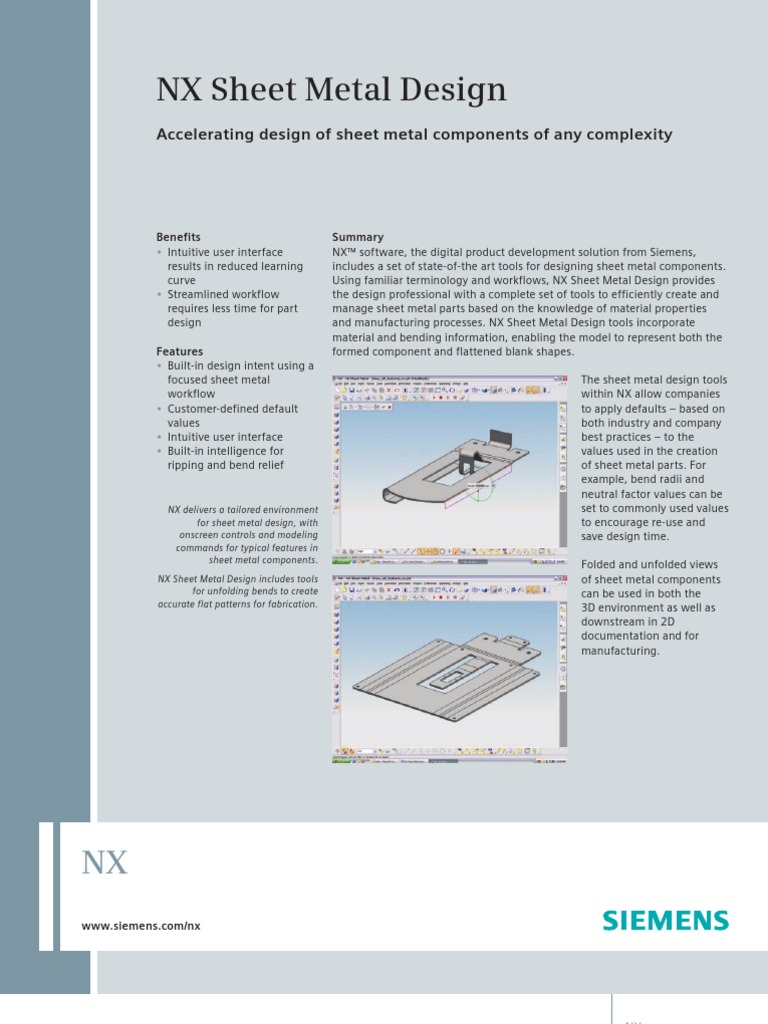 NX Sheet Metal Design PDF PDF Sheet Metal Product Lifecycle