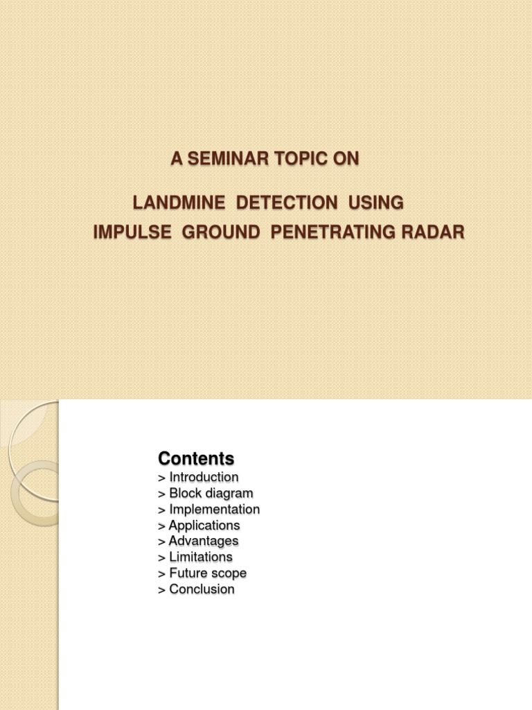 Landmine Detection with GPR Technology | PDF | Analog To Digital ...