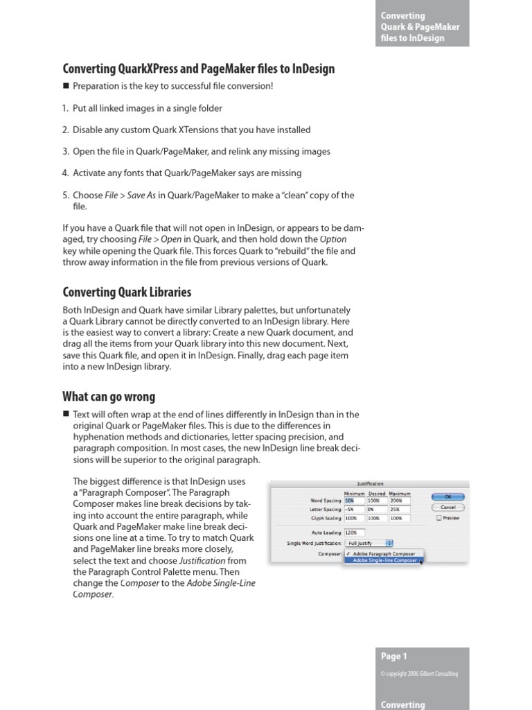 Converting Quark To Indesign File PDF Adobe In Design Application