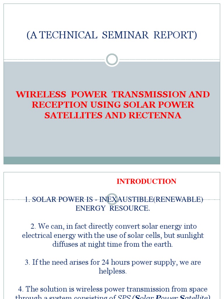 Solar-Powered Wireless Energy Transmission | PDF | Microwave | Antenna ...