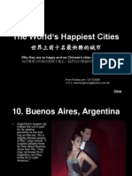 The World‘s Happiest Cities: Why they are so happy and we Chinese's cities are so sad ? 為什麼東方的城市都排不進去，我們為什麼過的那麼的不快樂 ?