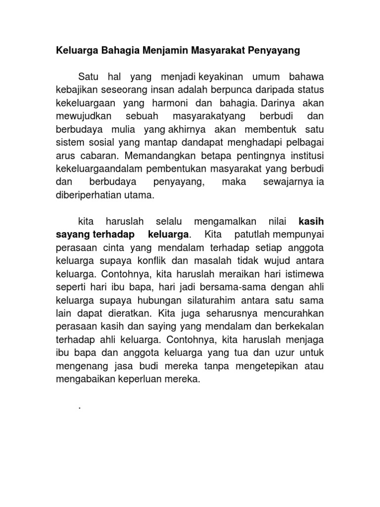 Keluarga Bahagia Menjamin Masyarakat Penyayang Pdf