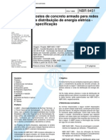 Nbr 8451 - Postes de Concreto Armado Para Redes de Distribuicao de Energia Eletrica - Especificac