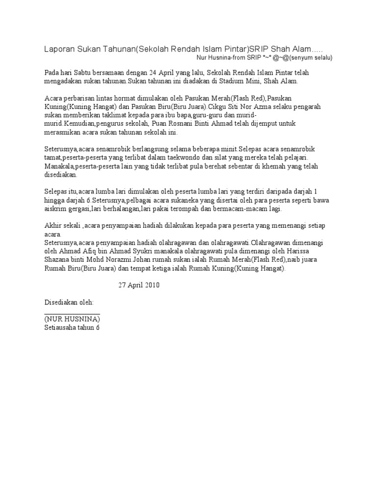 Laporan Sukan Tahunan Pdf