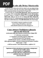 Forme di culto e Festa della Misericordia in sintesi