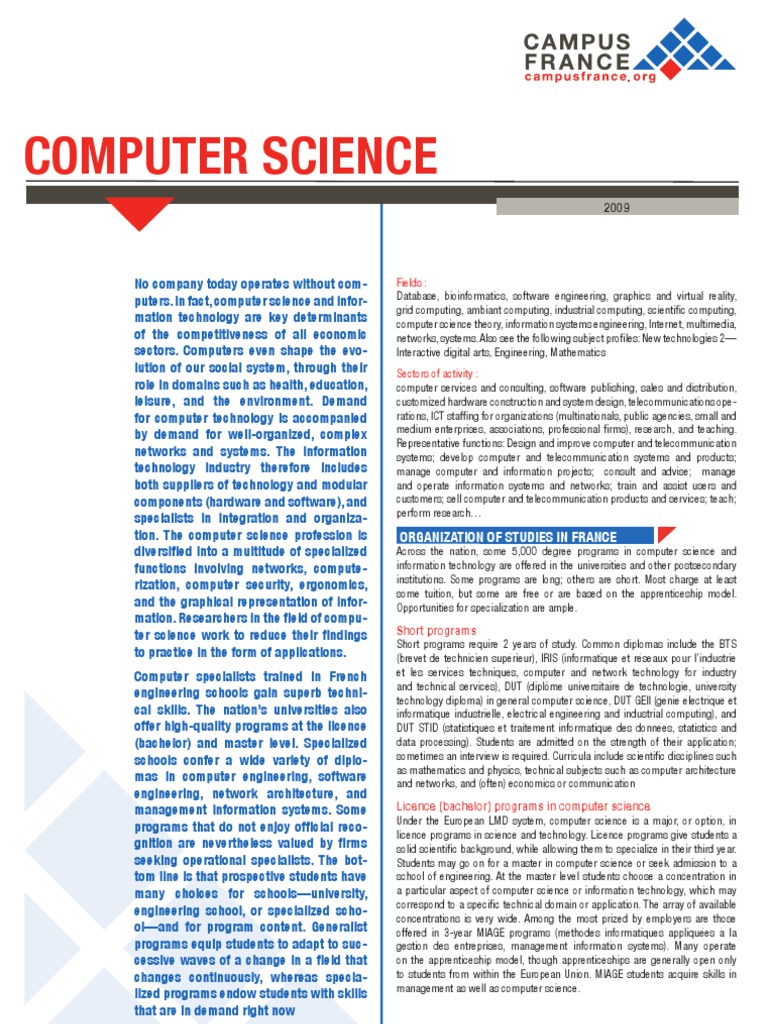 Computer Science: Fields | PDF | Computer Science | Computing