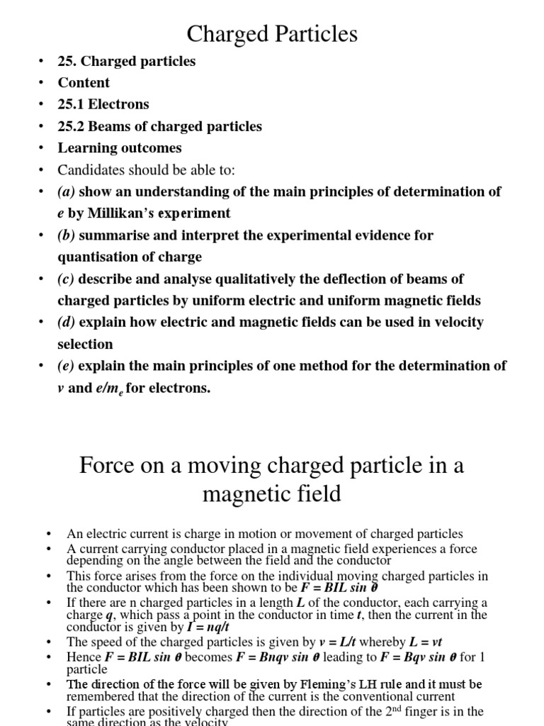 Understanding Charged Particles | PDF | Electron | Force