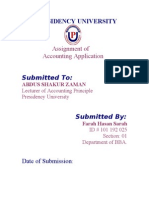 Presidency University: Assignment of Accounting Application