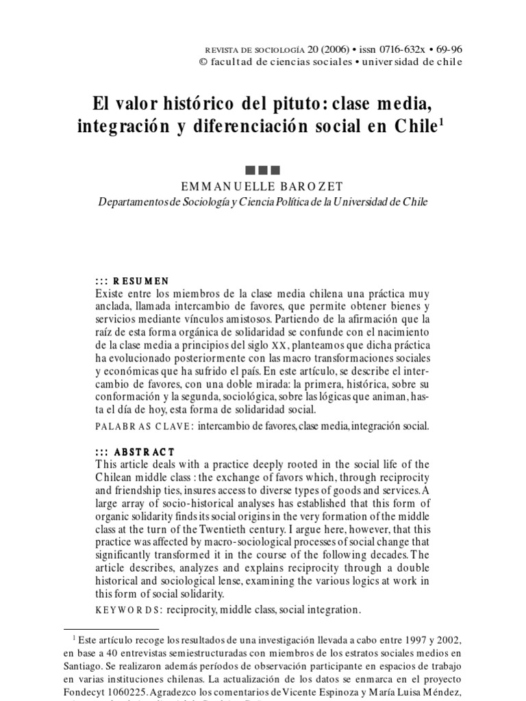 Barozet (2006) El Valor Historico Del Pituto PDF | PDF
