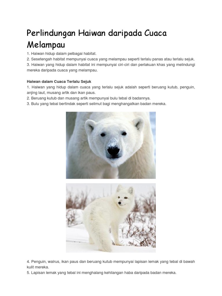 Perlindungan Haiwan Daripada Cuaca Melampau Pdf