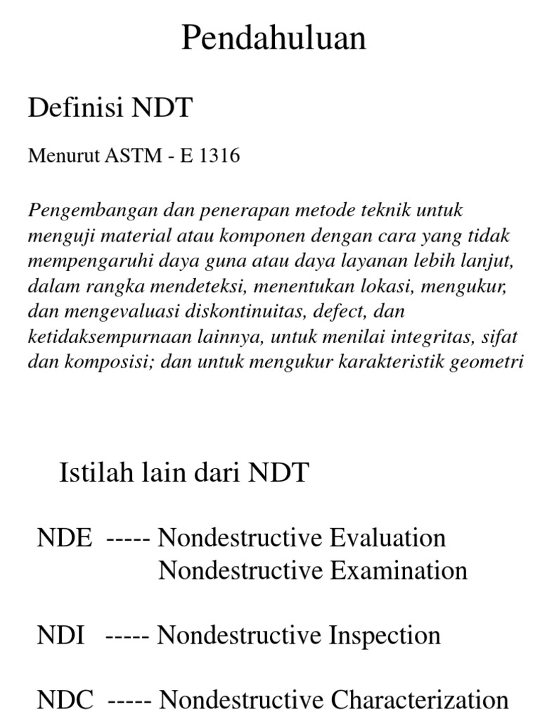Hand Out NDT | PDF | Teknologi & Rekayasa