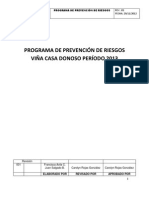 Programa de prevención de riesgos VIÑA CASA DONOSO
