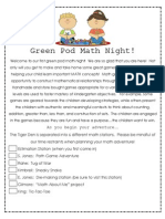 Green Pod Math Night Handout