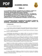 09 Tema 09 Cnp (Ley o. 2-1986 de Las f. y c. de Seguridad...)