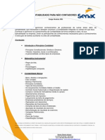 SENAC - Curso CONTABILIDADE PARA NÃO CONTADORES