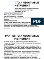 Parties To A Negotiable Instrument