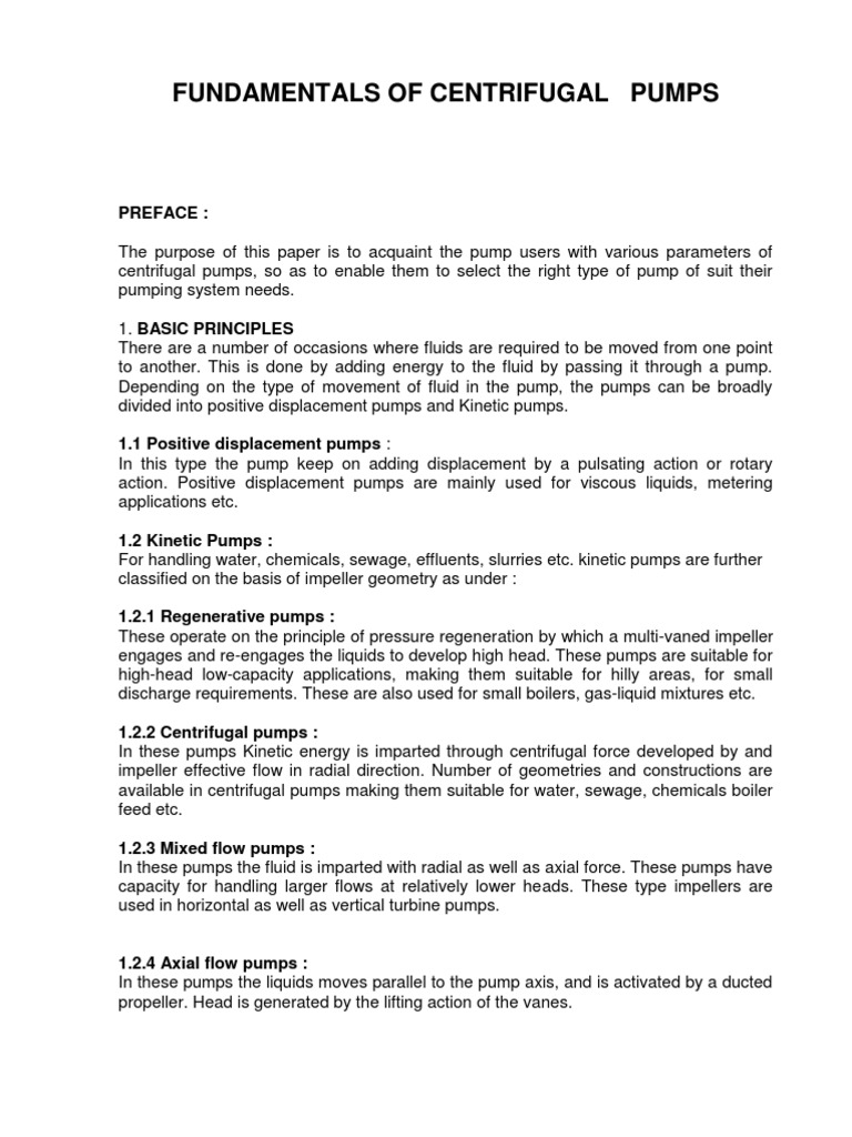 Centrifugal Pump Fundamentals and Types | PDF | Pump | Transparent ...