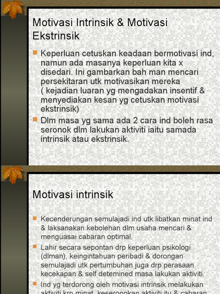 contoh motivasi intrinsik dalam kehidupan