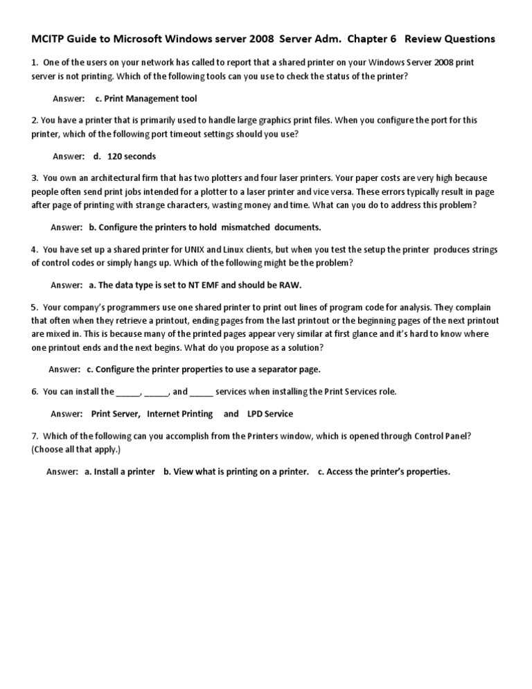 MCITP Guide To Microsoft Windows Server 2008 Server Adm. Chapter 6 ...