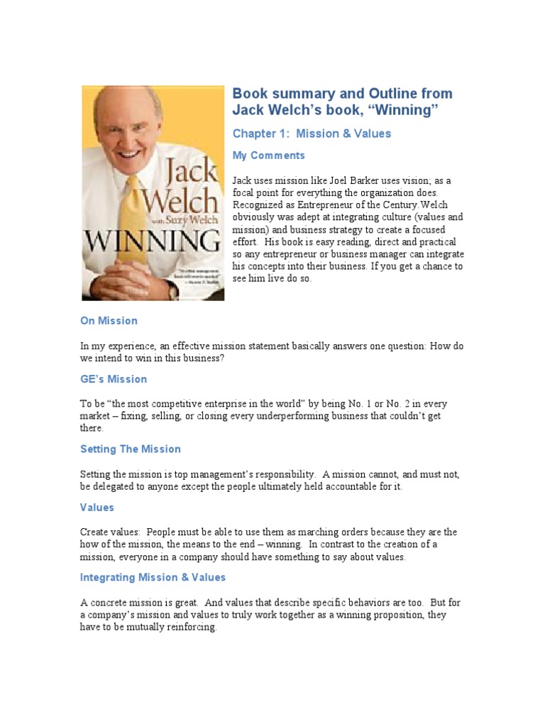 Jack Welch Winning Summary WorkLife Balance Leadership