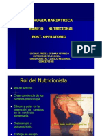 Cirugía bariátrica: Manejo nutricional postoperatorio