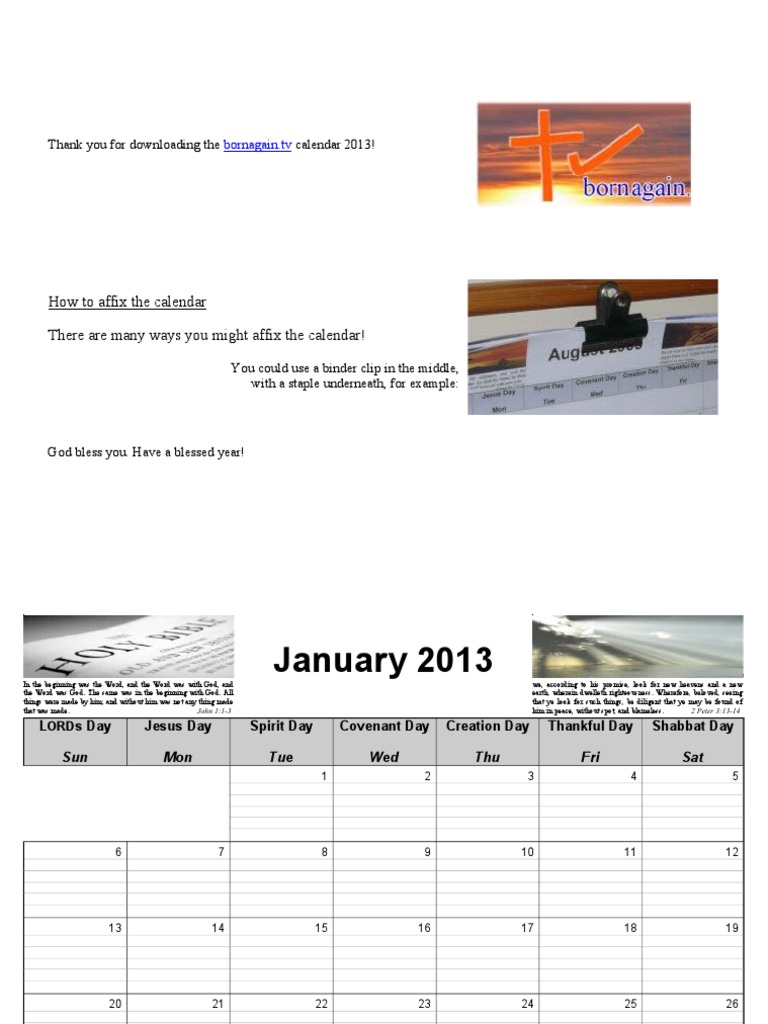 Free Sdrfefsdf2013 Christian Calendar | PDF | Eternal Life