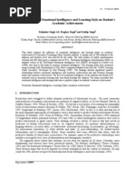 Download The Influence of Emotional Intelligence and Learning Style on Students Academic Achievement by fairus SN13414285 doc pdf