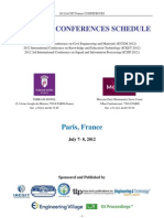 2012 IACSIT France CONFERENCES Schedule and Venues