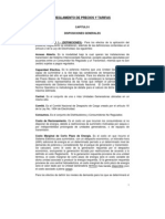 Reglamento de precios y tarifas eléctricas