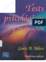Tests psicológicos y evaluación INDICE