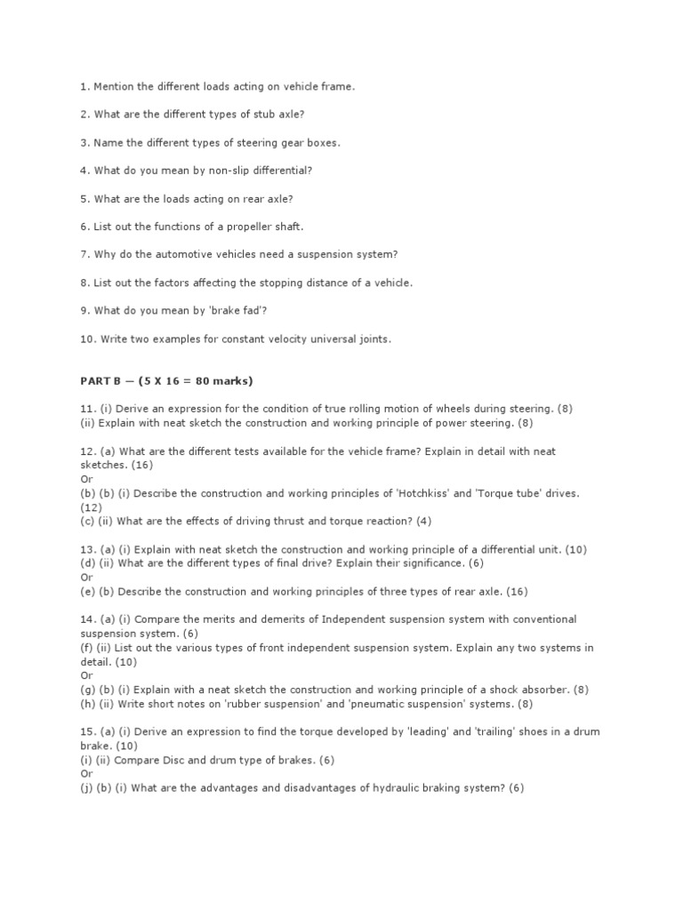 Automotive Chassis PDF Suspension (Vehicle) Steering