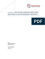 Analiza Experientei Implementarii Legii Ajutorului Social in Republica Moldova