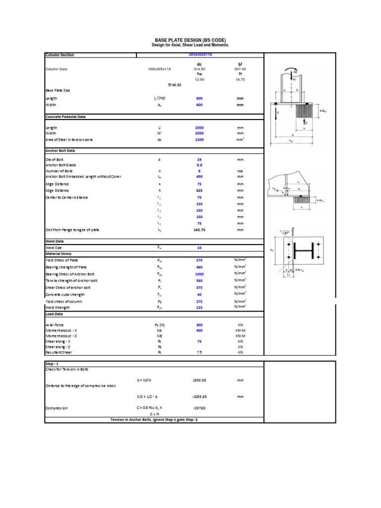 base plate design example bs 5950 quiltedfabricbeadstutorial