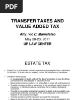 Philippine Transfer Taxes and Value Added Tax-2011