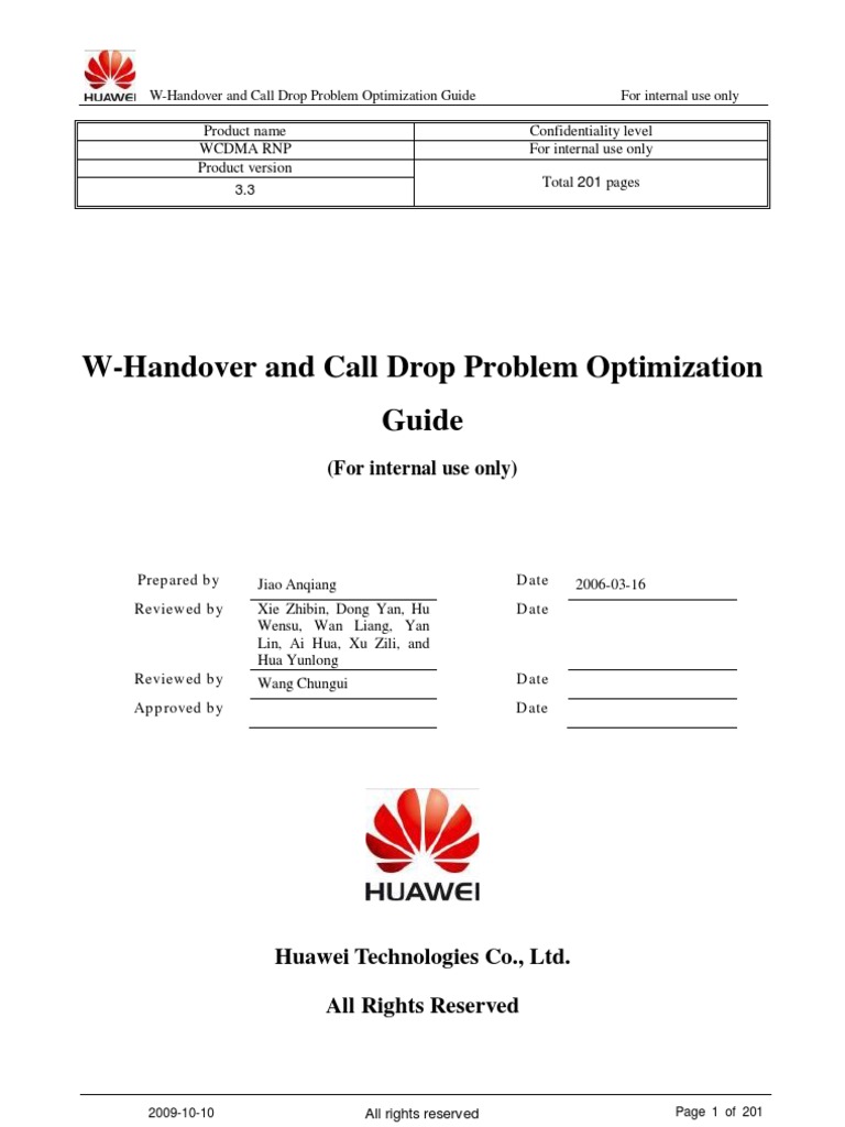 3G Handover and Call Drop Problem Optimization Guide | PDF | High Speed ...