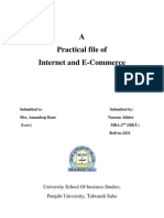 A Practical File of Internet and E-Commerce: University School of Business Studies, Punjabi University, Talwandi Sabo