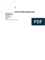 Assignment ON Management in Organisation PGPM 11: Submitted by
