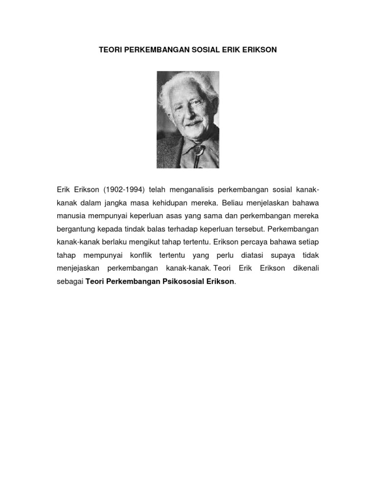 Teori Perkembangan Sosial Erik Erikson PDF