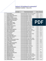 Fii Inteligent La Matematica - Centralizare Rezultate