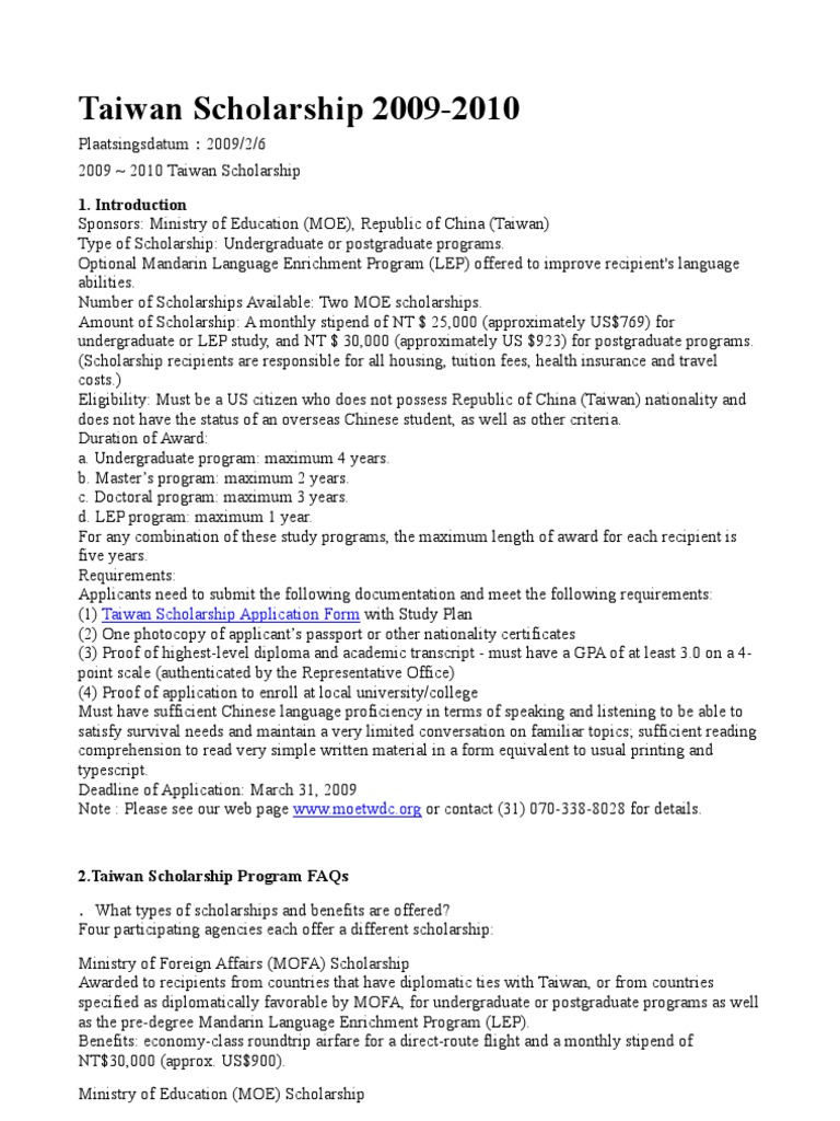 taiwan-scholarship-application-form-travel-visa-postgraduate-education