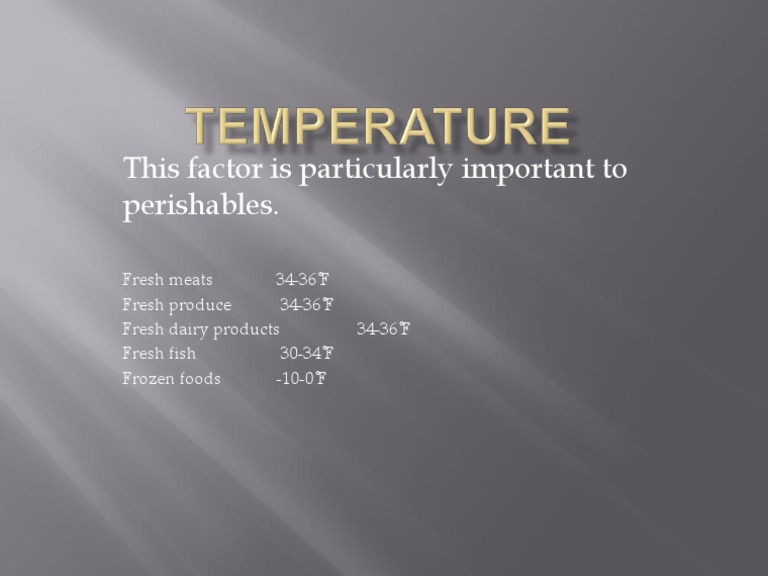 Optimal Storage Temperatures for Perishables | PDF