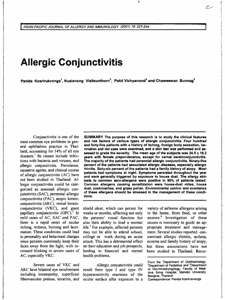 Konjungtivitis Alergi | PDF | Allergy | Allergen