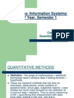 BSC Hons /information Systems/ 2 Year, Semester 1: Computer Quantitative Methods