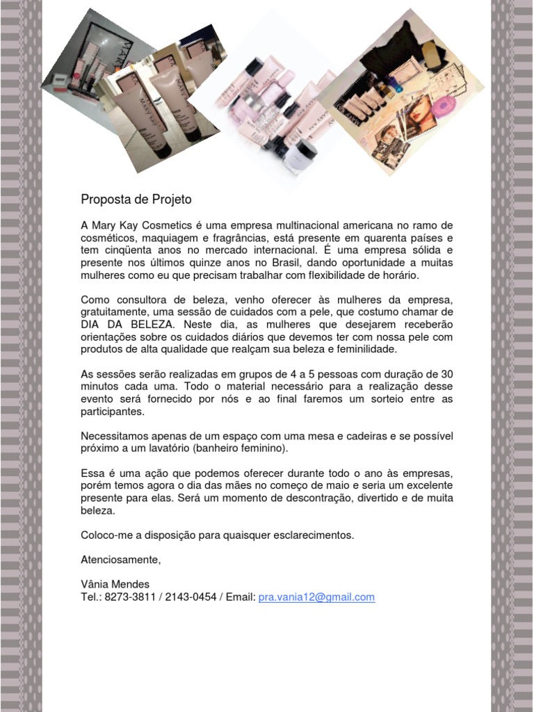 Carta De Apresentação Consultora Mary Kay