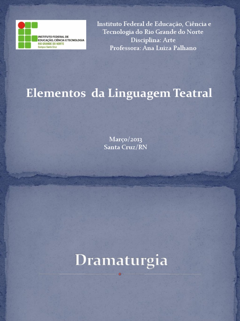 Elementos da Linguagem Teatral | PDF | Artes (geral) | Lazer