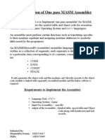 Implementation of a One Pass MASM Assembler